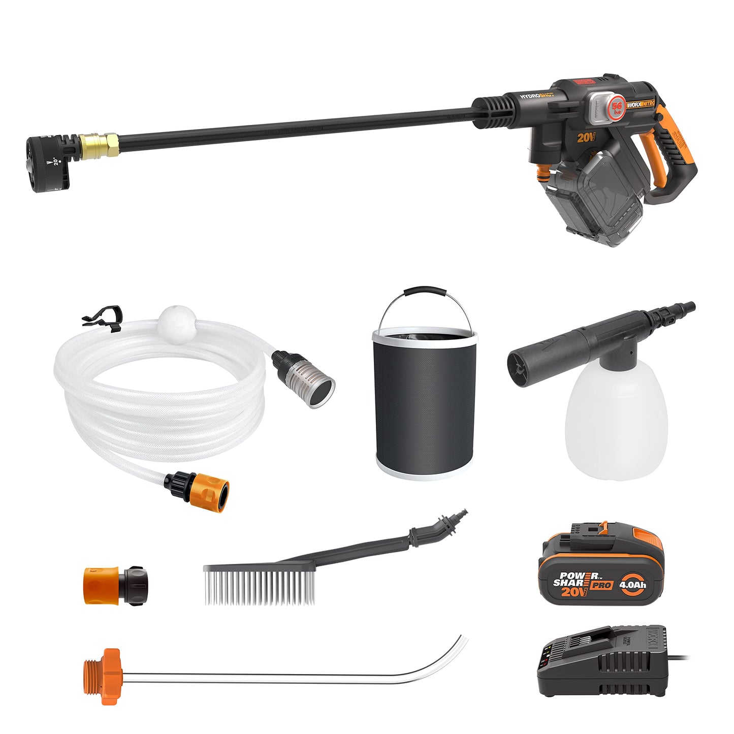 Akumulatora augstspiediena mazgātājs WORX WG633E.1 Hydroshot 20V, Max. 56 Bar, 220L/H
