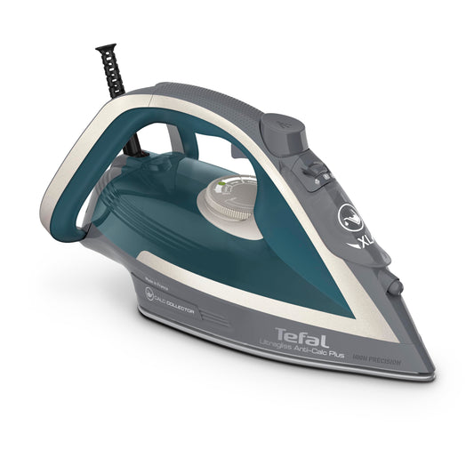 Tefal Ultragliss Plus - 2800 W, noņemams kaļķa savācējs, skrāpējumiem izturīga zole, 50 g/min tvaiks, automātiskā izslēgšanās.