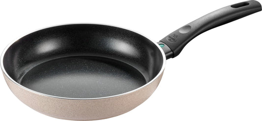 BALLARINI Ledro cepamā panna - 24 cm, alumīnijs, indukcijai, keramikas nelīpošs, Thermopoint, ražots Itālijā, bēša