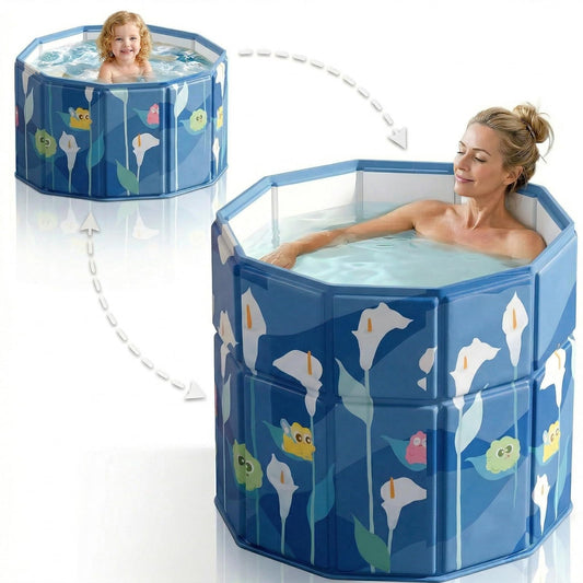Salokāma vanna Blue 80 cm ar nolokāmu ieeju senioriem un bērniem, pārnēsājama ledus vanna un karstā vanna