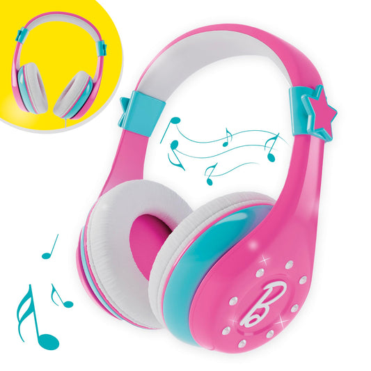 Lisciani BARBIE Fashion Bluetooth austiņas - Rozā, regulējams komforts, bezvadu savienojums, bērniem no 4 gadiem.