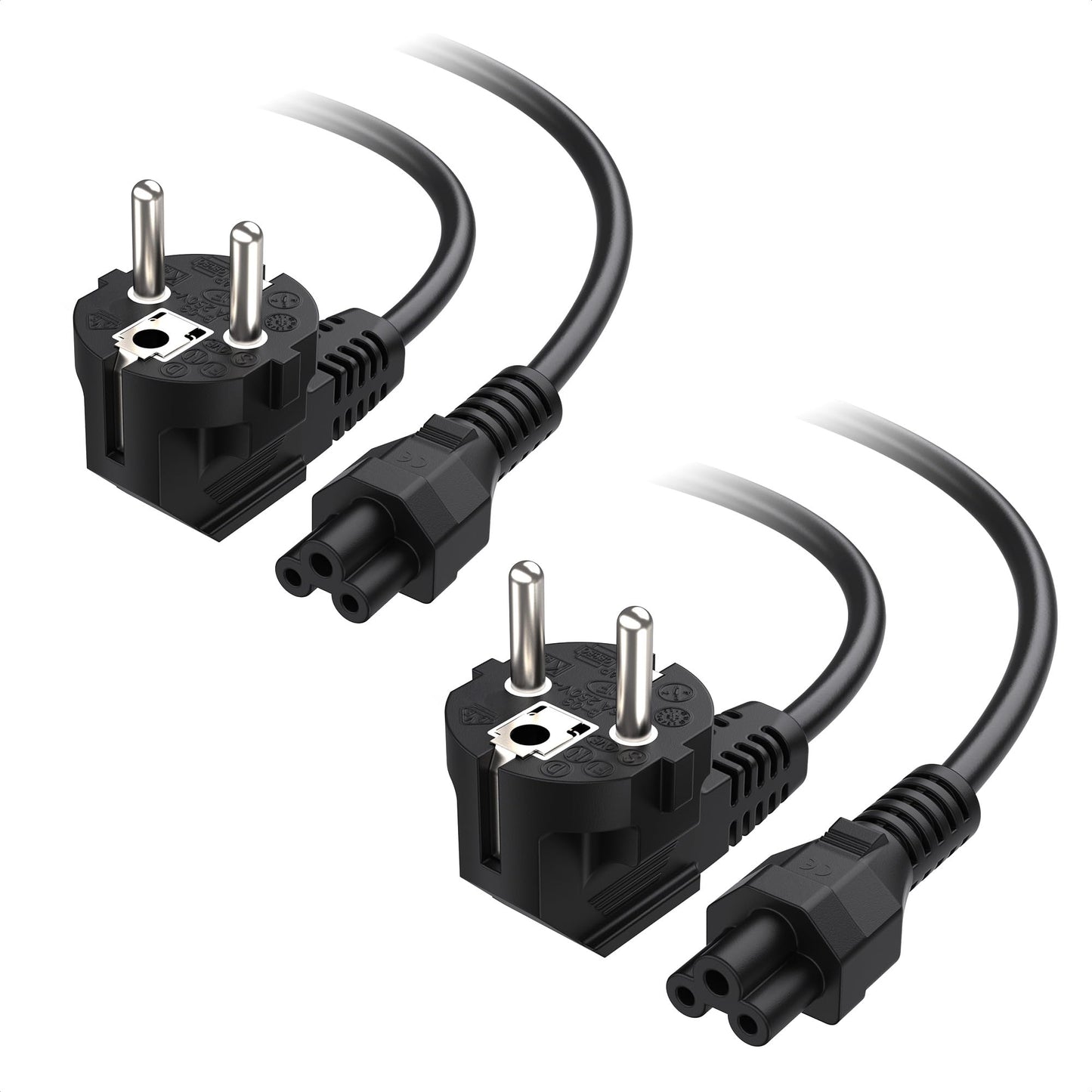 Cable Matters 2 iepakojumu barošanas kabelis Type F uz IEC C5, 1m, melns