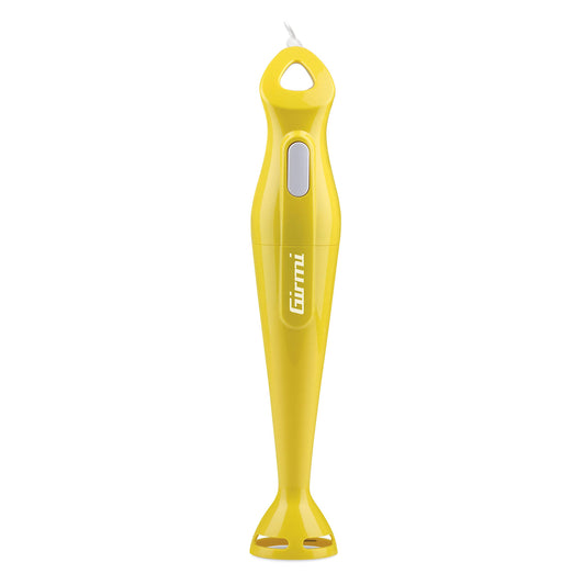 Girmi MX01 immersion blender - 170W power, plastic body, vibrant yellow color.