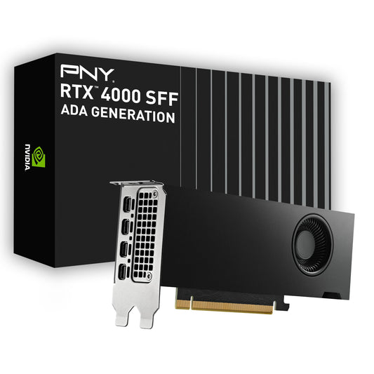 PNY NVIDIA RTX 4000 SFF - 20GB GDDR6, PCIe 4.0, low profile, 4X MiniDisplayPort, 8K support, quiet active cooling