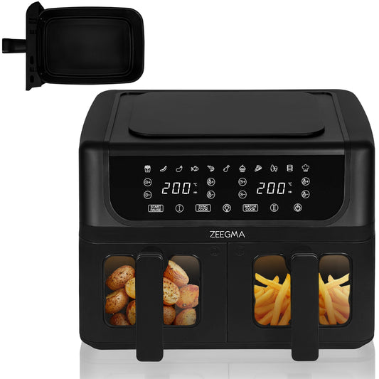 ZEEGMA KNAPPER DUAL karstā gaisa fritieris - 1700 W, 2 nodalījumi, 9 L, taimeris 60 min., 11 programmas, skārienpanelis