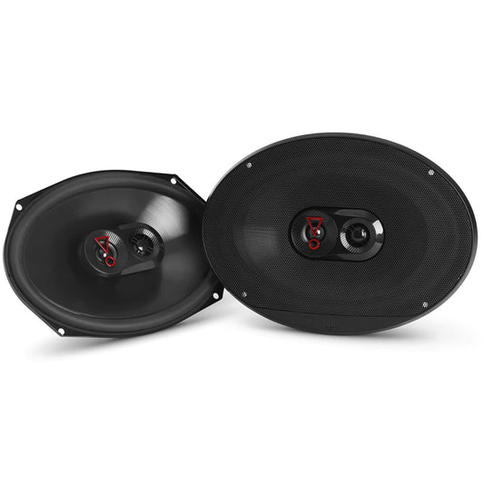 JBL Stage3 9637 3-ceļu auto skaļruņu komplekts no Harman Kardon - 375 vatu KFZ auto kastes - ovālas JBL kastes lielas 6" x 9" (152 mm x 230 mm), melnas