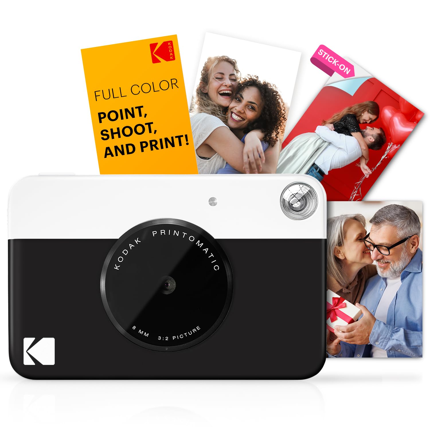 KODAK Printomatic momentkamera - 5MP, pārnēsājama, augstas kvalitātes fotogrāfijas uz Zink 2x3" līmplēves, melna.
