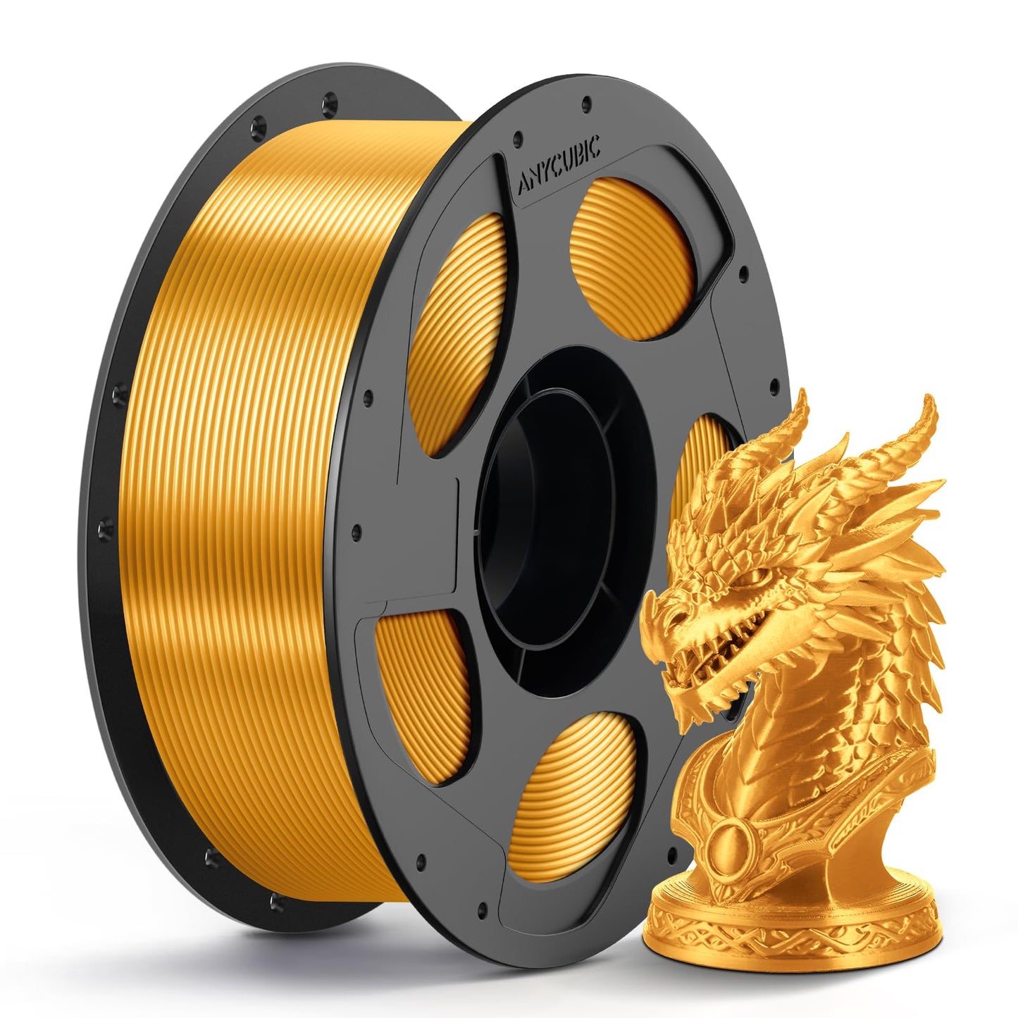 PLA filaments ANYCUBIC Silk 1KG Gold, zīdaini spīdīgs, dekoratīvai 3D drukai