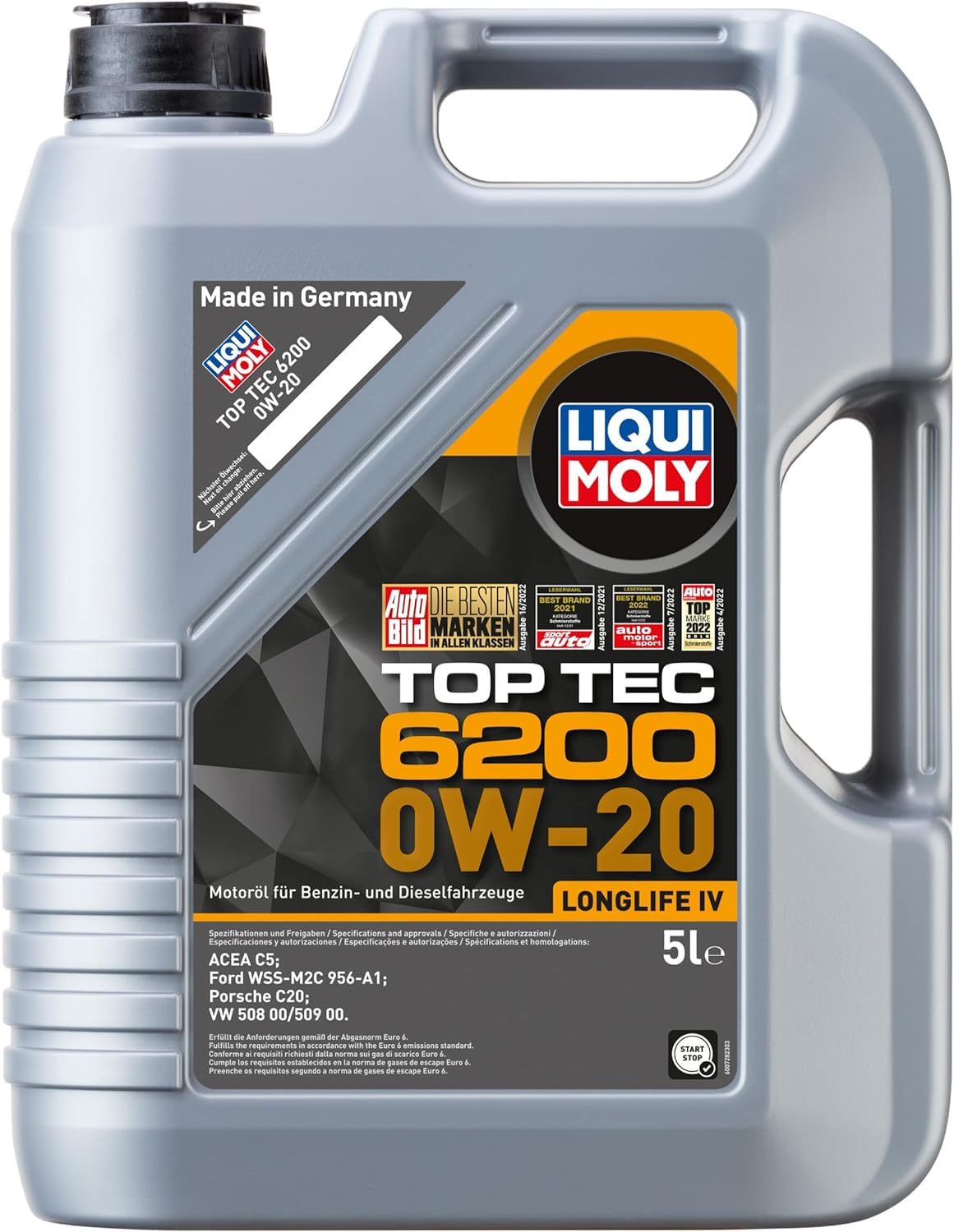 Motoreļļa LIQUI MOLY Top Tec 6200 0W-20 | 5 L | Synthesetechnologie | Art.-Nr.: 20781