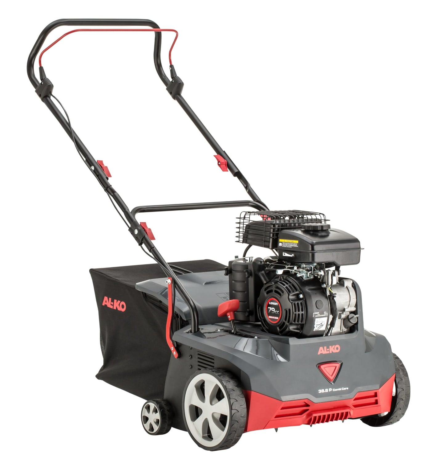 Benzīna vertikulators AL-KO 38.6 P Combi Care, 1.4 kW motora jauda, 38 cm darba platums, vertikulēšana un aerācija, 5 pakāpju augstuma regulēšana, platībām līdz 1200 m²