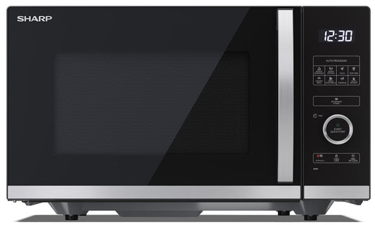 SHARP QS254AEB mikroviļņu krāsns (mikroviļņu krāsns: 900W, 10 jaudas līmeņi, atkausēšanas funkcija, izmēri: 490x288x395cm), melna