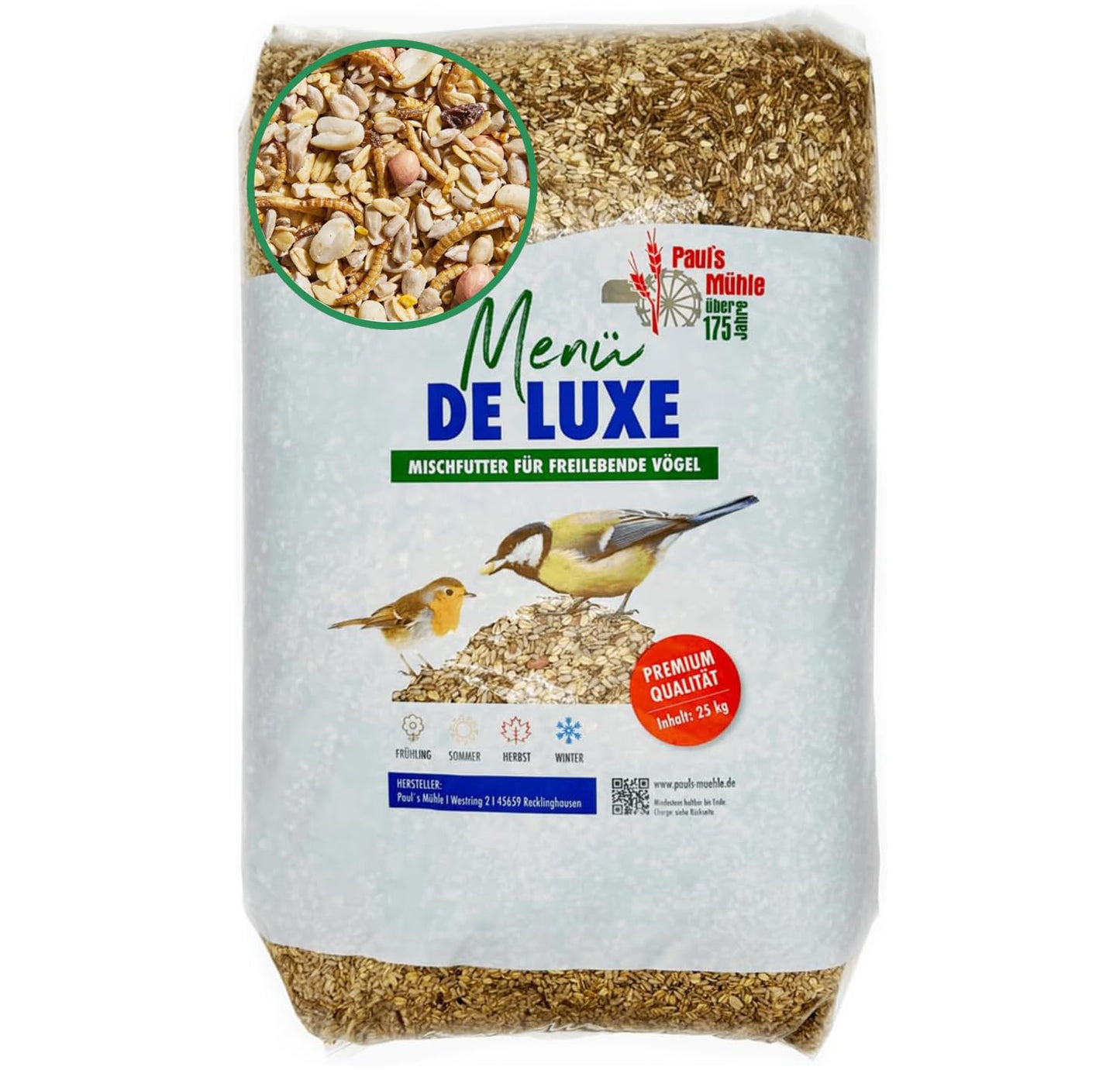 Savvaļas putnu barība Paul´s Mühle Deluxe – 25 kg visam gadam