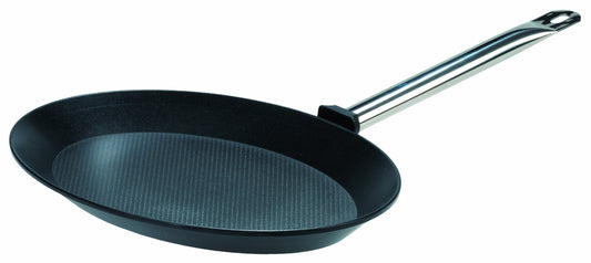 GSW 164405 GastroTraditionell TITANIUM fish pan - stainless steel handle, 40cm, durable, non-stick, black