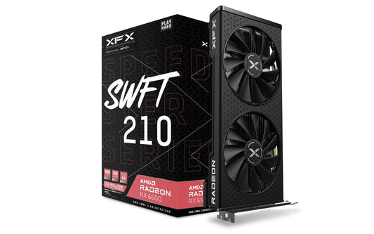 XFX Speedster SWFT 210 Radeon RX 6600 - 8GB GDDR6, HDMI, 3xDP, AMD RDNA™ 2 for high-performance gaming.