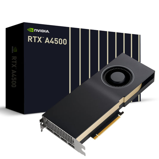 PNY Quadro RTX A4500 20GB Smallbox - High-performance GPU, 20GB memory, optimized for professional graphics and AI tasks.