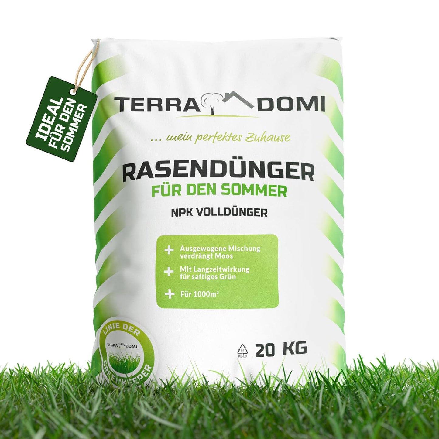Vasaras zāliena mēslojums TerraDomi 20kg NPK 15-15-15 1000 m²