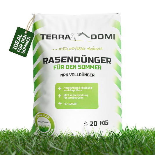 Vasaras zāliena mēslojums TerraDomi 20kg NPK 15-15-15 1000 m²