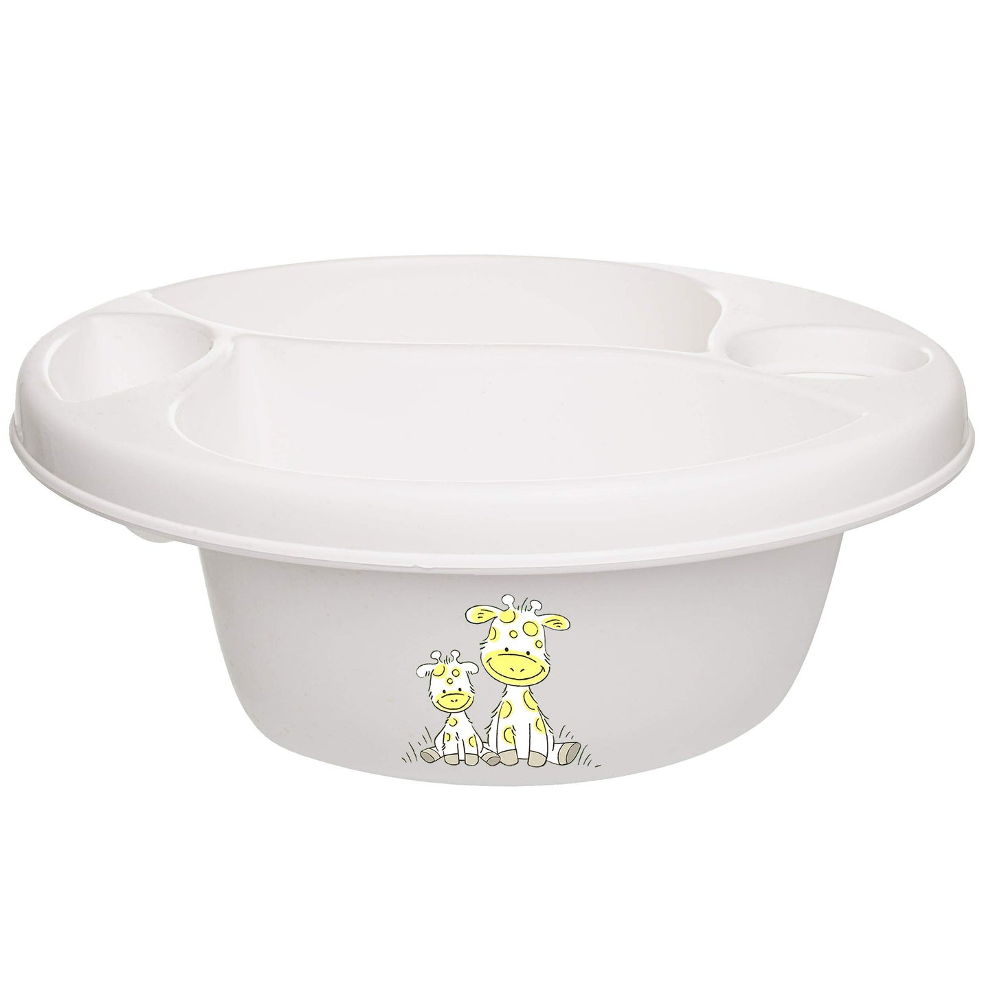 Bērnu mazgājamā bļoda / bērnu izlietne alles-meine.de GmbH Bieco Giraffe, balta, 3 nodalījumi, ar rokturi, plastmasa