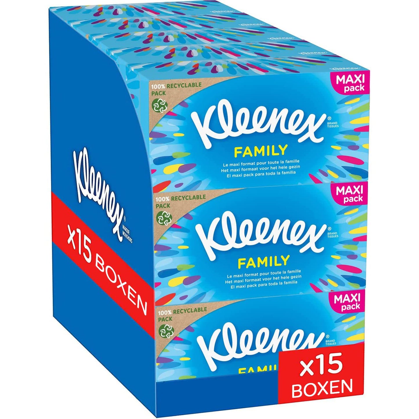Kosmētikas salvetes Kleenex Original, 2 slāņi, 15 x 128 salvetes, lielais iepakojums