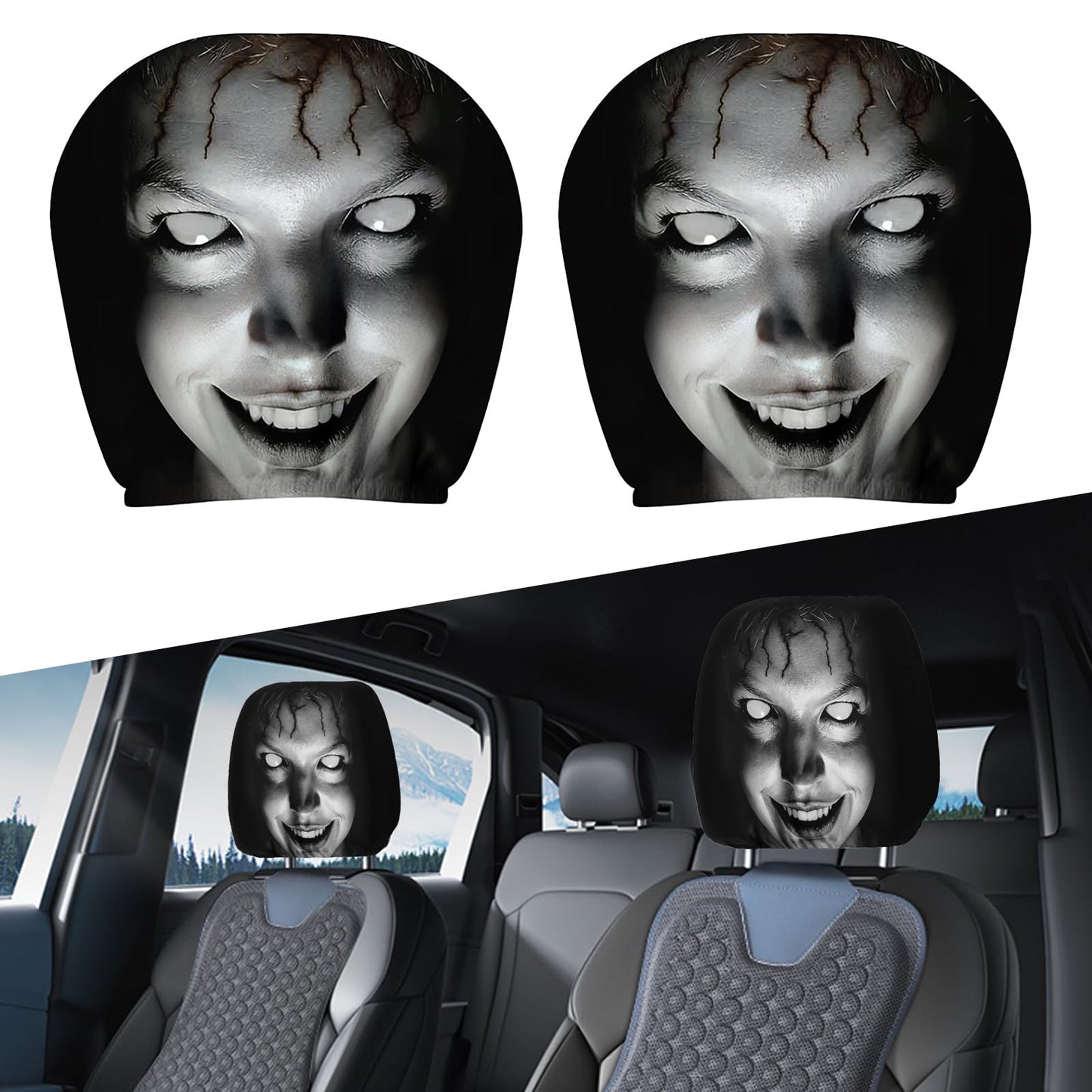 Yooyan 2 gab. Ghost Face galvas balstu pārvalki ar dubultu apdruku
