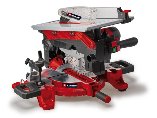 Einhell TE-MS 254 T - 2000W mitre saw, 74mm cutting depth, 130mm width, 254mm blade, laser guide, table saw function.