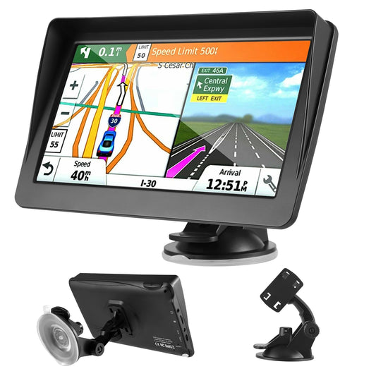 7 collu auto navigācijas ierīce ar GPS kravas automašīnām, 2026. gada Eiropas kartes, HD TFT skārienekrāns, balss vadība un norādes, pasta indeksa meklēšana
