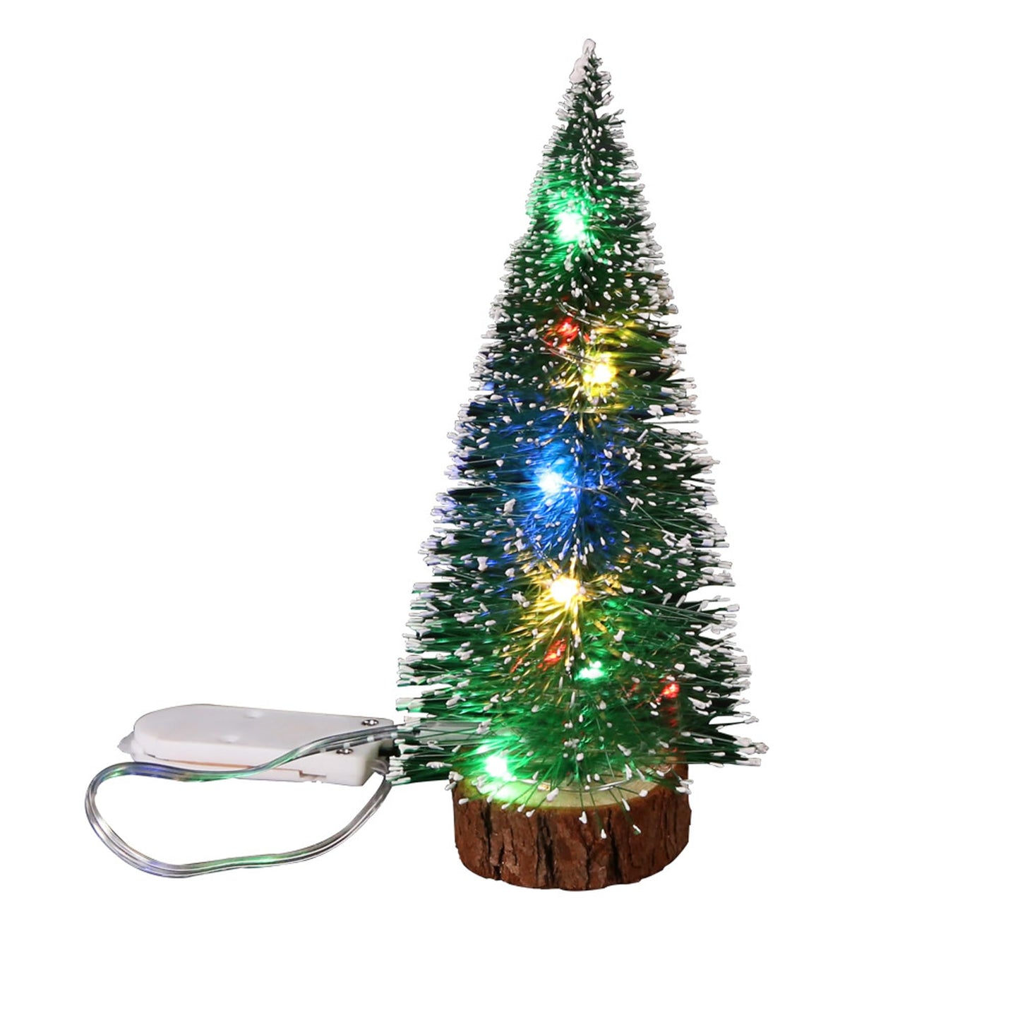 Mini Ziemassvētku koks ar gaismu, lieliski piemērots mājas vai biroja dekoram, krāsaina lampa, 15cm
