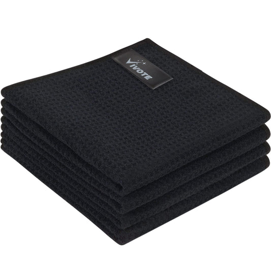 VIVOTE mikrošķiedras baristas drāna, melna vafeļauduma lupatiņa, 30x30 cm