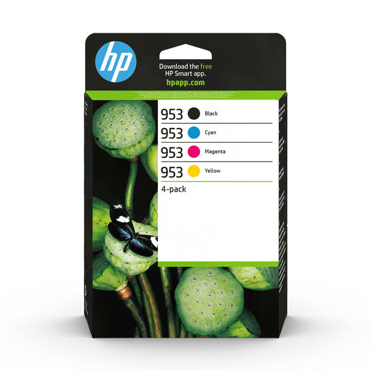 HP 953 Printer Cartridge Set - 1xCyan, 1xMagenta, 1xYellow, 1xBlack for HP OfficeJet Pro 77xx, 82xx, 87xx.