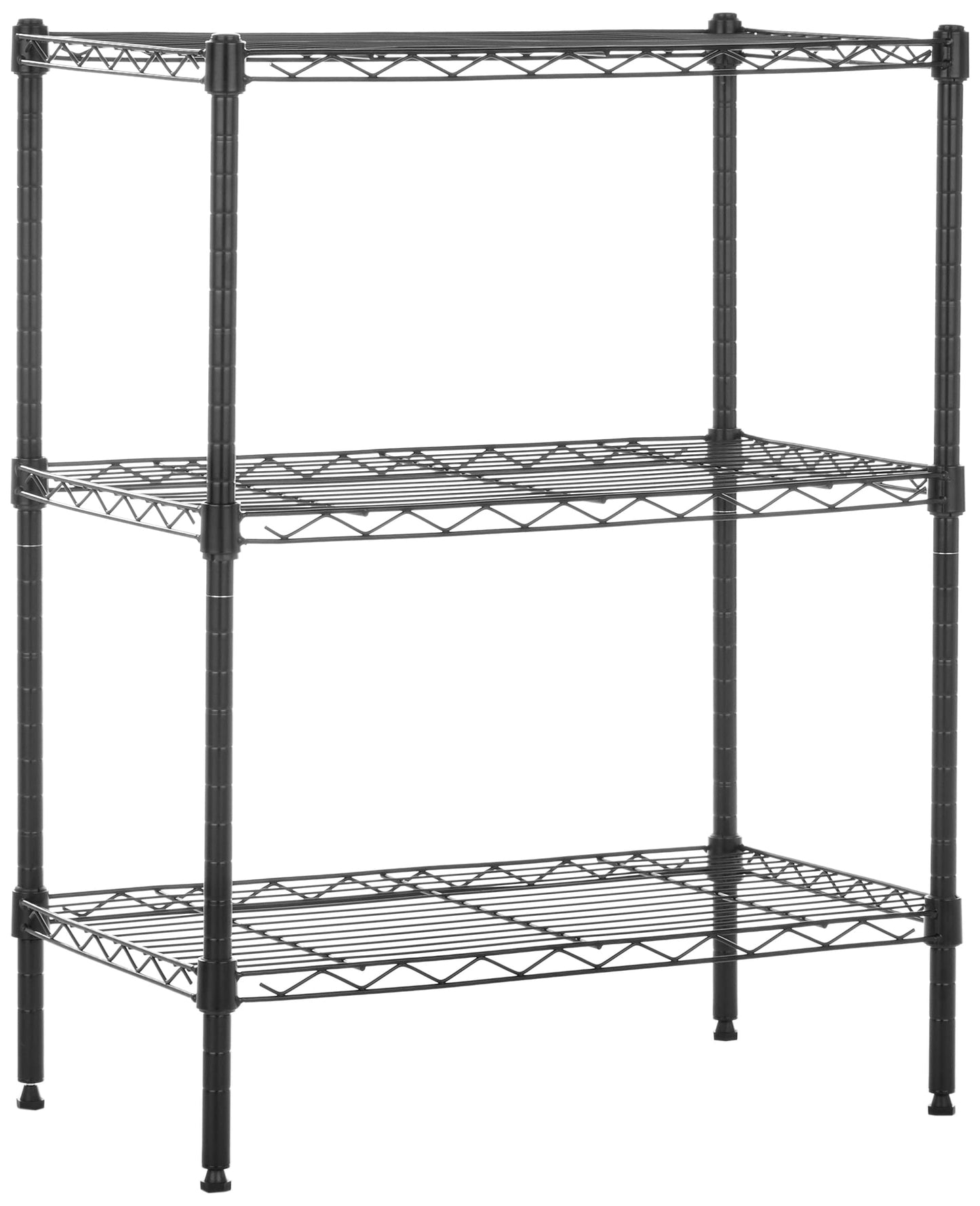 augstumā regulējamiem plauktiem un nolīmeņošanas kājām, maksimālais svars 340 kg, melns, 34 cm D x 58.9 cm P x 76.2 cm A