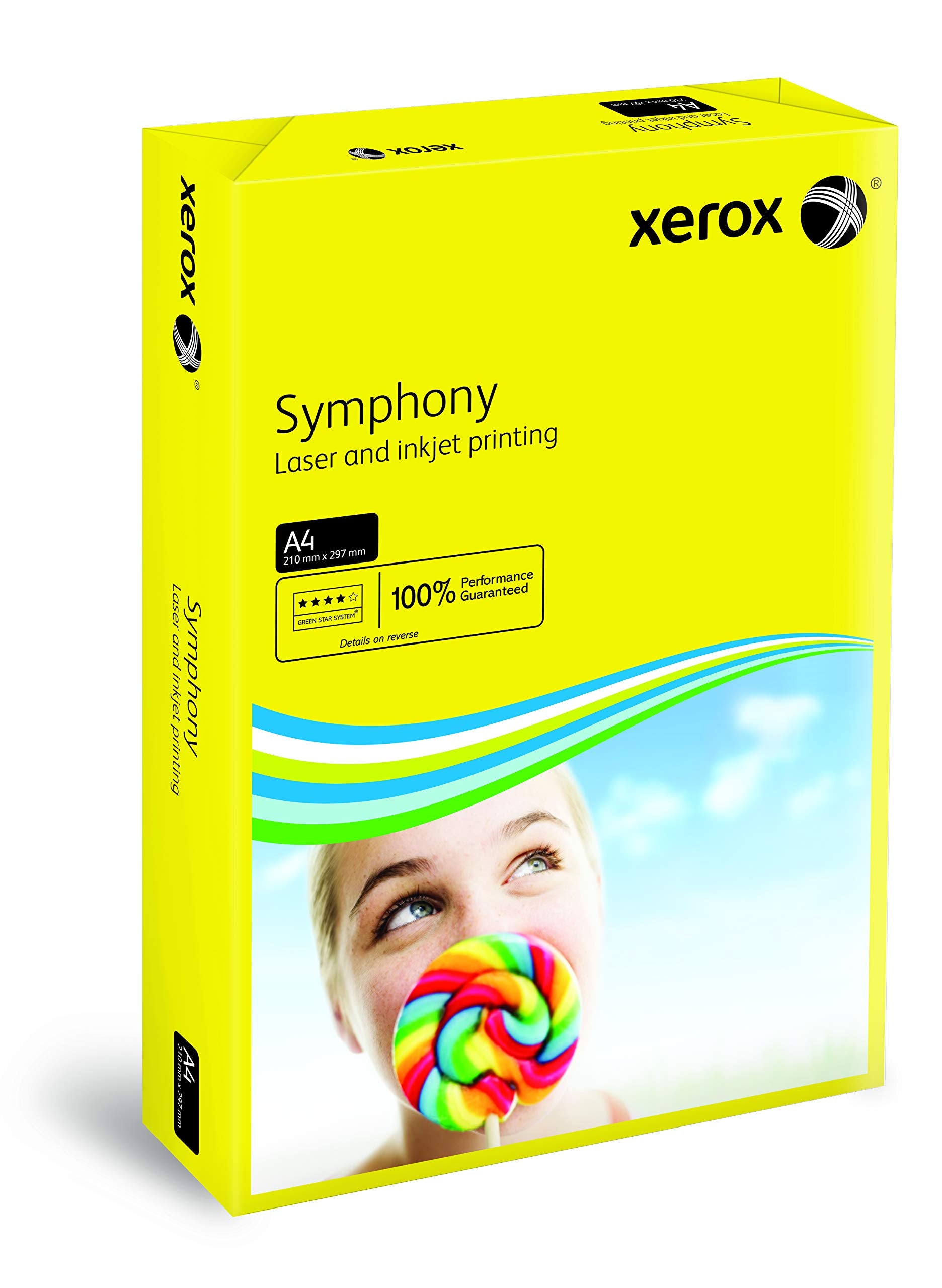 Xerox 003R93952 - krāsains A4 kopēšanas papīrs, 80 g/m², 500 loksnes, saulaini dzeltens, ideāls drukāšanai un kopēšanai.