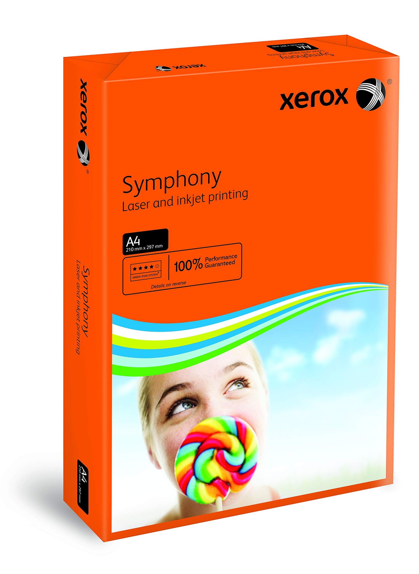 Xerox 003R93953 Symphony A4 kopēšanas papīrs, 80 g/m², 500 loksnes, intensīvs oranžs.