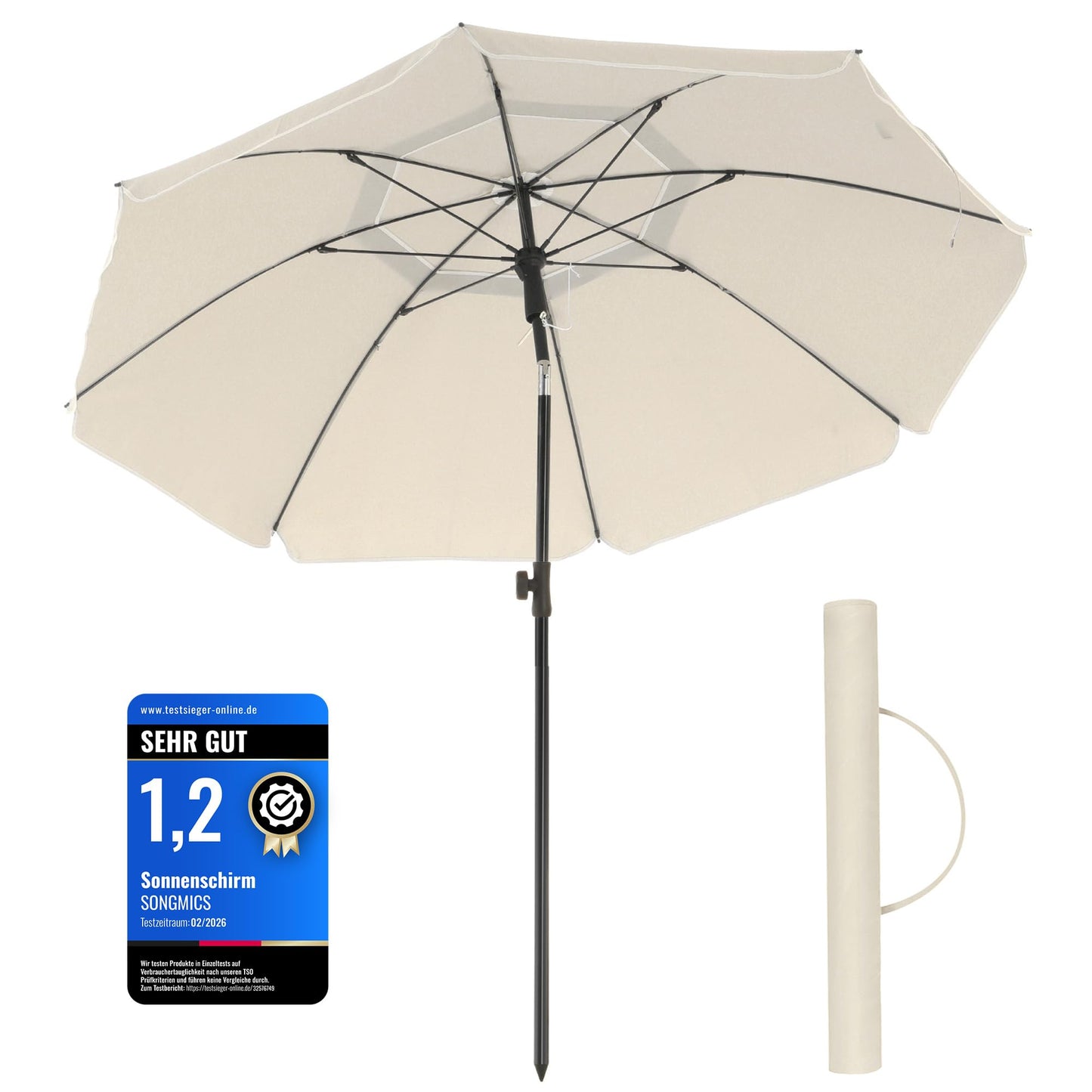 Saulessargs SONGMICS 160 cm, UPF 50+, augstumā regulējams