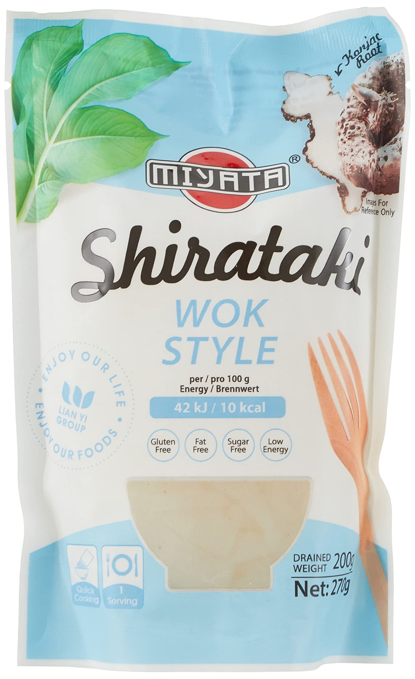 Shirataki nūdeles Miyata Wok Style no konjaka miltiem, 6 x 270 g