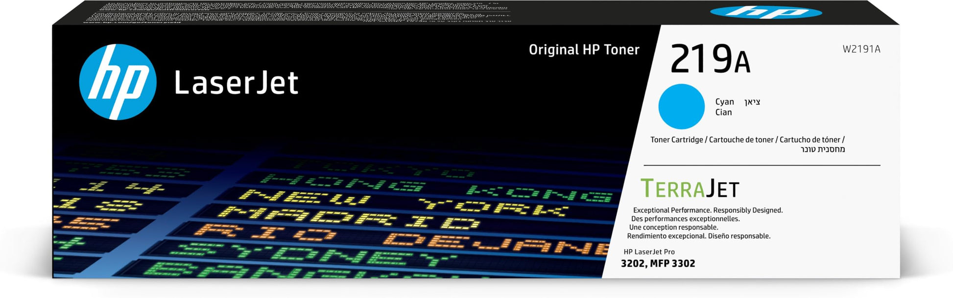 HP 219A Original Cyan Laser Printer Toner Cartridge - High-quality print, easy installation, compatible with HP printers.