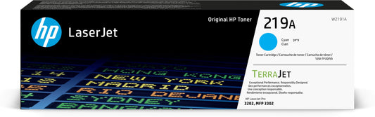 HP 219A Original Cyan Laser Printer Toner Cartridge - High-quality print, easy installation, compatible with HP printers.