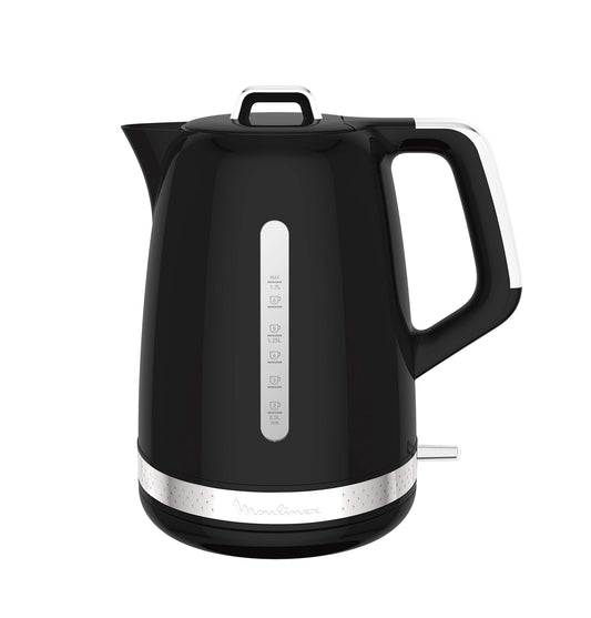 Moulinex Soleil BY320B tējkanna - 1.7L capacity, sleek black design, fast boiling, automatic shut-off.
