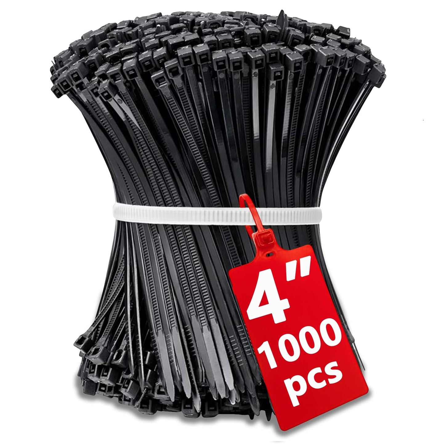 Kabeļu saites melnas 100mm, 1000 gab., mini kabelbinder plānas 10cm pašfiksējošas plastmasas stieples saites kabeļu sakārtošanai