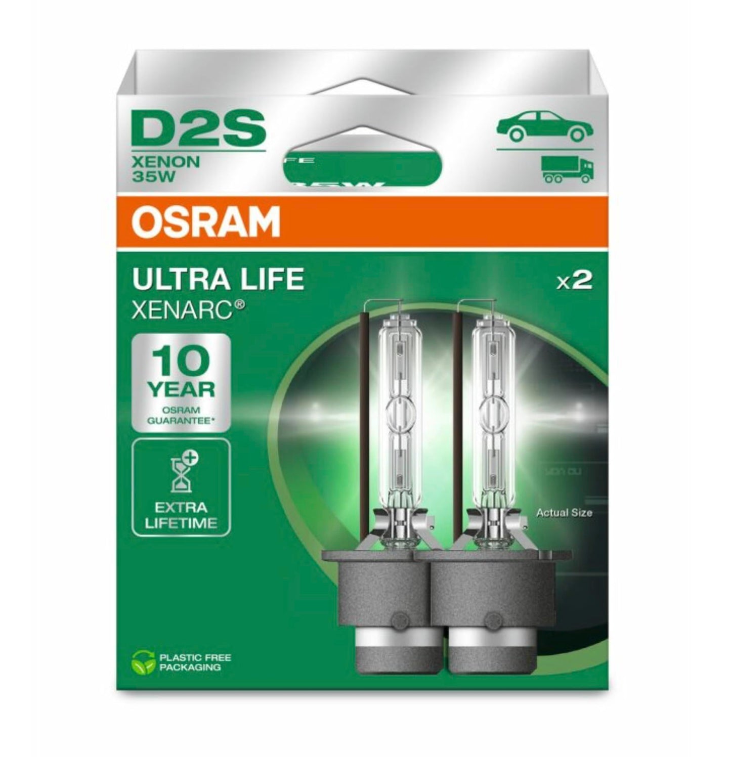 OSRAM XENARC ULTRA LIFE D2S HID Xenon-spuldzes, izlādes lampa, 66240ULT-2HB, Duobox (2 gab)