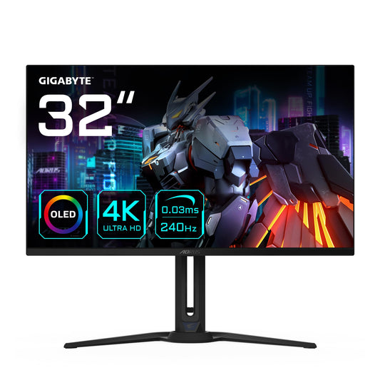 Gigabyte AORUS FO32U2 32” OLED gaming monitor - 3840x2160 UHD, 240Hz, 0.03ms, KVM, FreeSync Premium Pro, HDMI 2.1