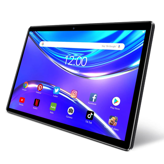 15. PRITOM 10 collu planšetdators - Android 10 planšetdatori ar 4GB(+2GB paplašināšana) RAM, 64GB ROM, 512GB paplašināšana, Quad-Core, HD IPS ekrāns, Bluetooth, Wi-Fi planšetdators (melns)