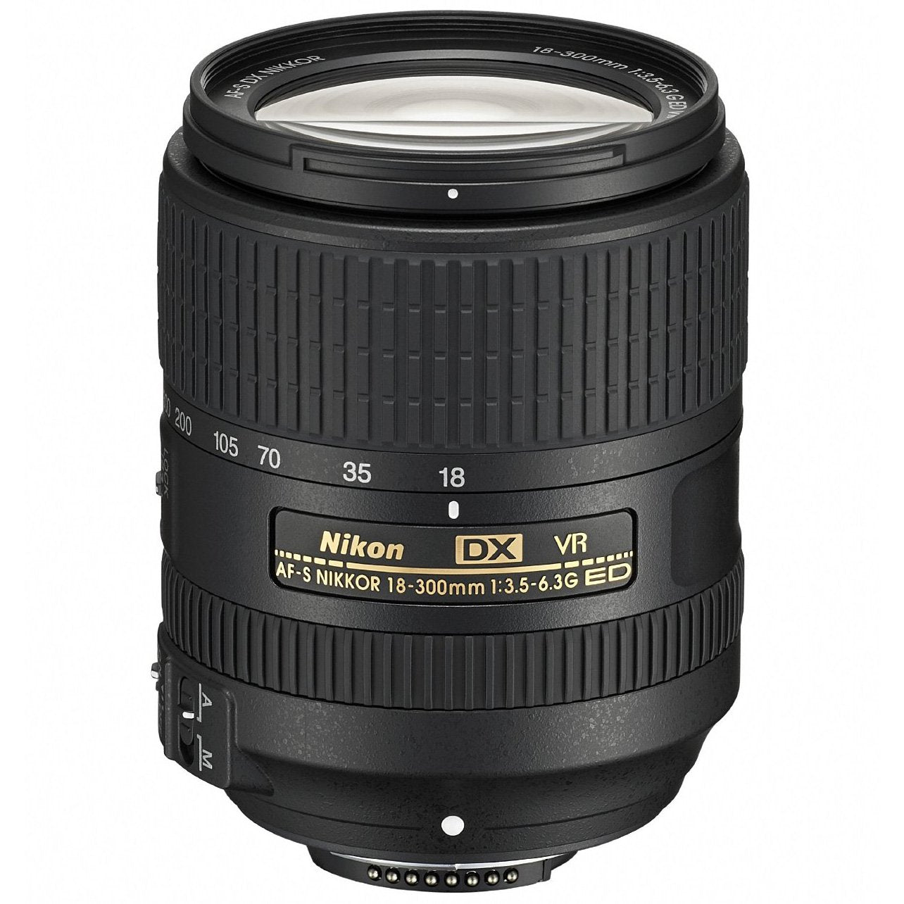 Nikon 2216 AF-S DX 18-300 mm 1:3,5-6,3G ED VR ceļojumu tālummaiņas objektīvs (iekļauts LC-67 priekšējais vāciņš un LF-4 aizmugurējais vāciņš, attēla stabilizācija) melns