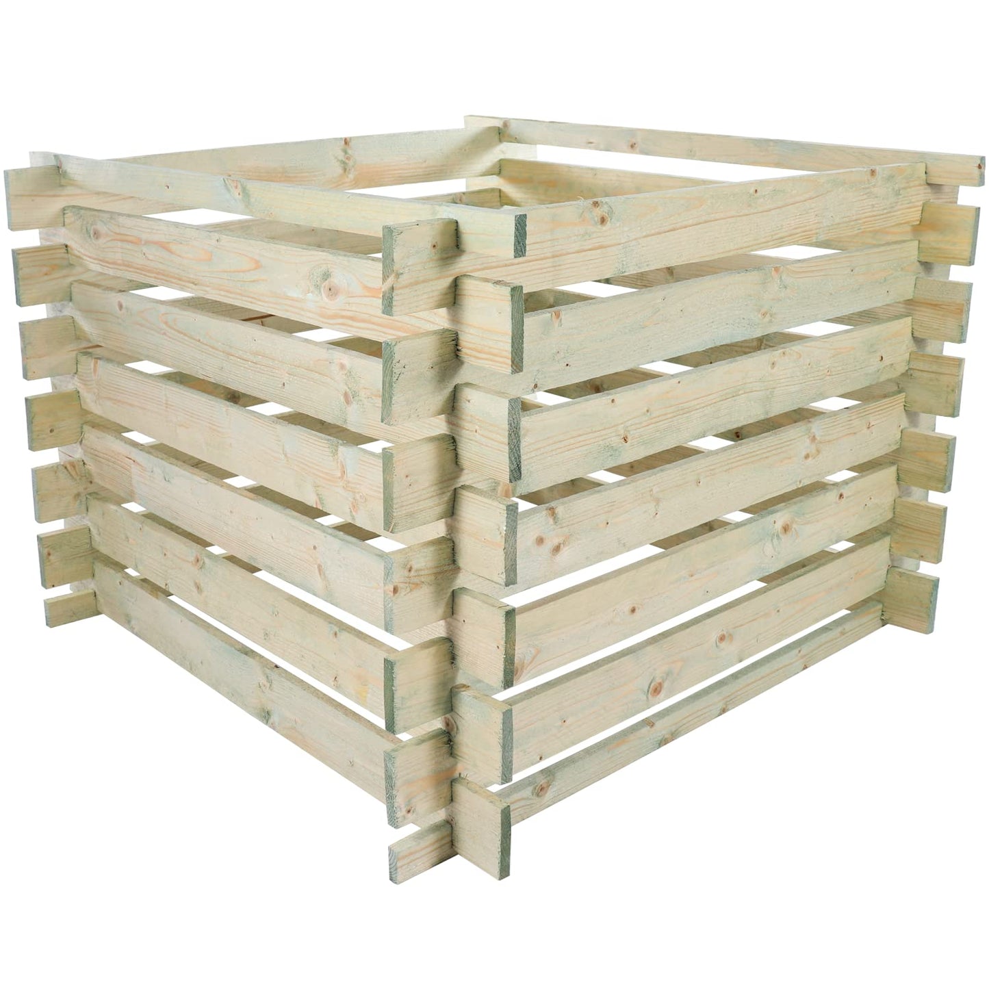 Koka kompostētājs 100x100x70cm, 480l, savienojams komplekts, ar spiedienu impregnēta priedes koksne, dārza komposts