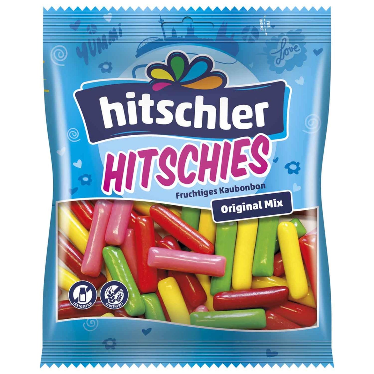 Augļu košļājamās konfektes Hitschies Fruchtiges Kaubonbon Original Mix, 150 g
