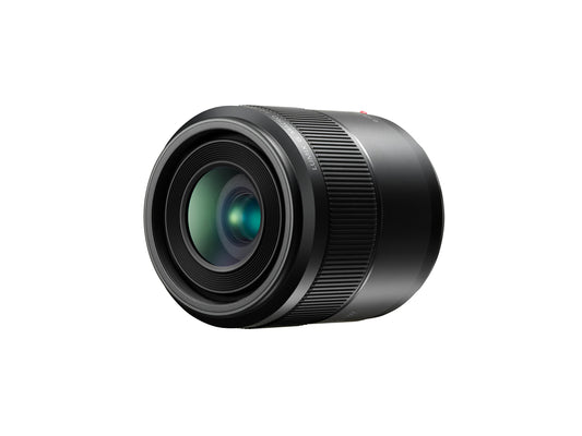 Panasonic H-HS030E LUMIX G makro 30 mm F2.8 ASPH. objektīvs (O.I.S. attēla stabilizators, attēla leņķis 40°, filtra izmērs 46 mm) melns