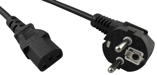 Naths Hardware® | Kaltgerätekabel 1,8m | Kaltgerätestecker uz Schutzkontakt leņķa spraudni | PC barošanas kabelis 3 polu | barošanas kabelis C13 datoram monitoram ekrānam projektoram | strāvas kabelis PC Kaltgeräte