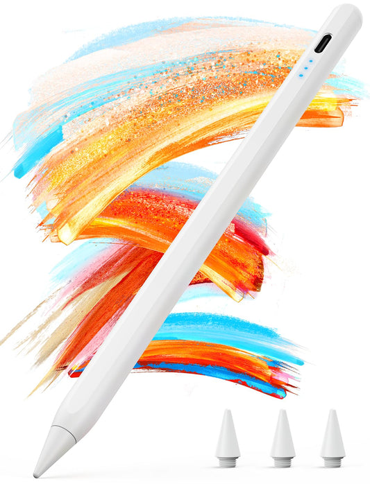 Apple iPad stils Kingone, saderīgs ar iPad 6–11th, Pro, Air, Mini 7/6/5th, magnētisks, baltā krāsā