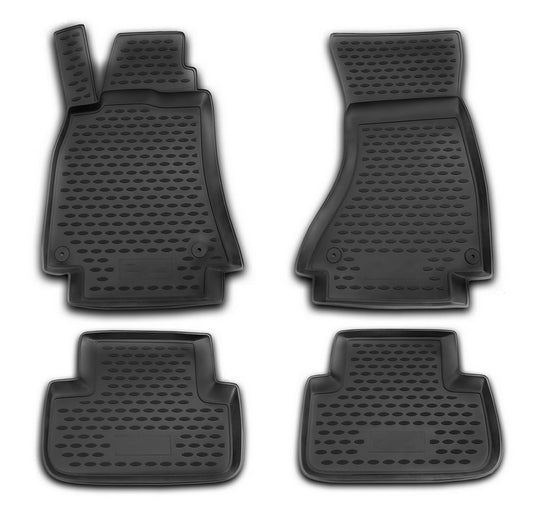 Grīdas paklāji Seat Leon II 2005-2012, precīzi pielāgoti, pastiprināta gumijas papēža aizsardzība un stiprinājuma pogas