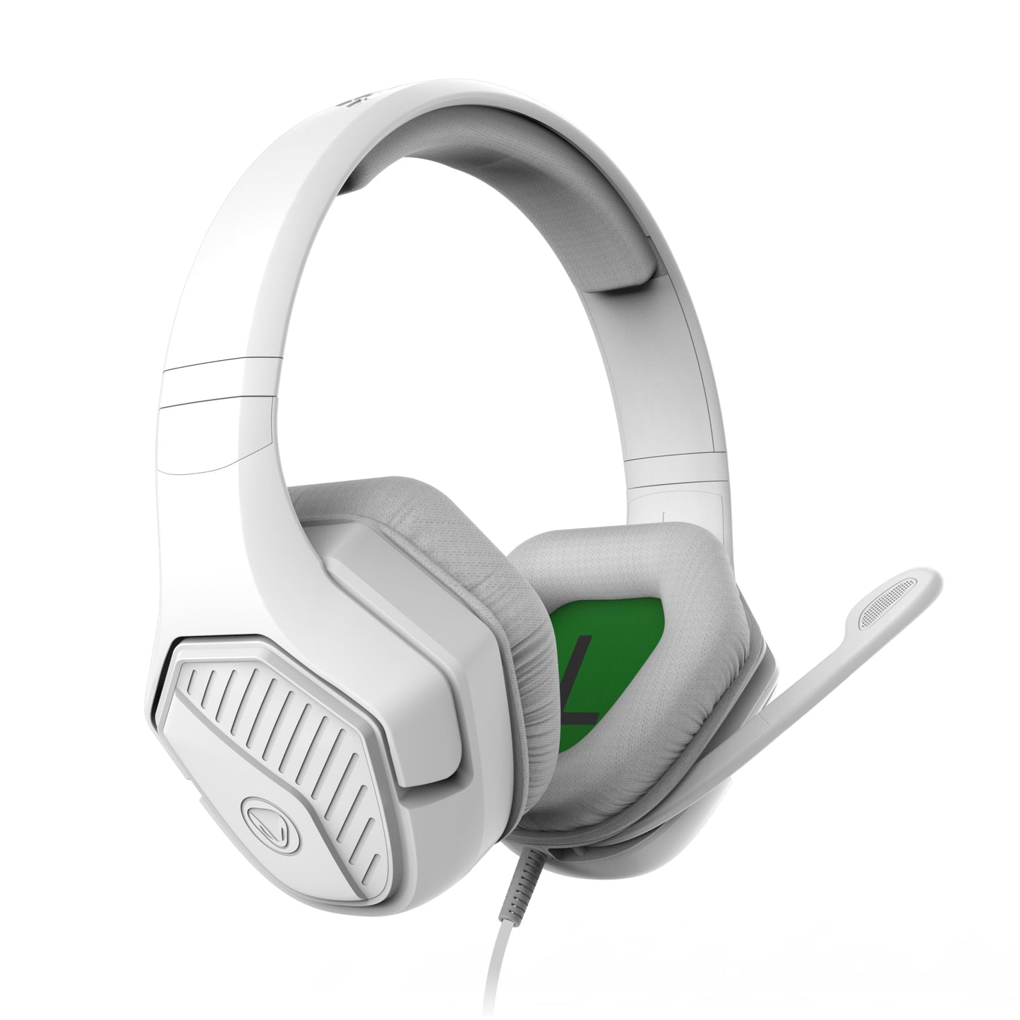 Xbox spēļu austiņas Snakebyte HEADSET BASE X - balta, oficiāli licencētas, 50MM audio draiveris, trokšņus izolējoši over-ear polsteri, salokāms mikrofons, 2,2m vads, 5 gadu garantija