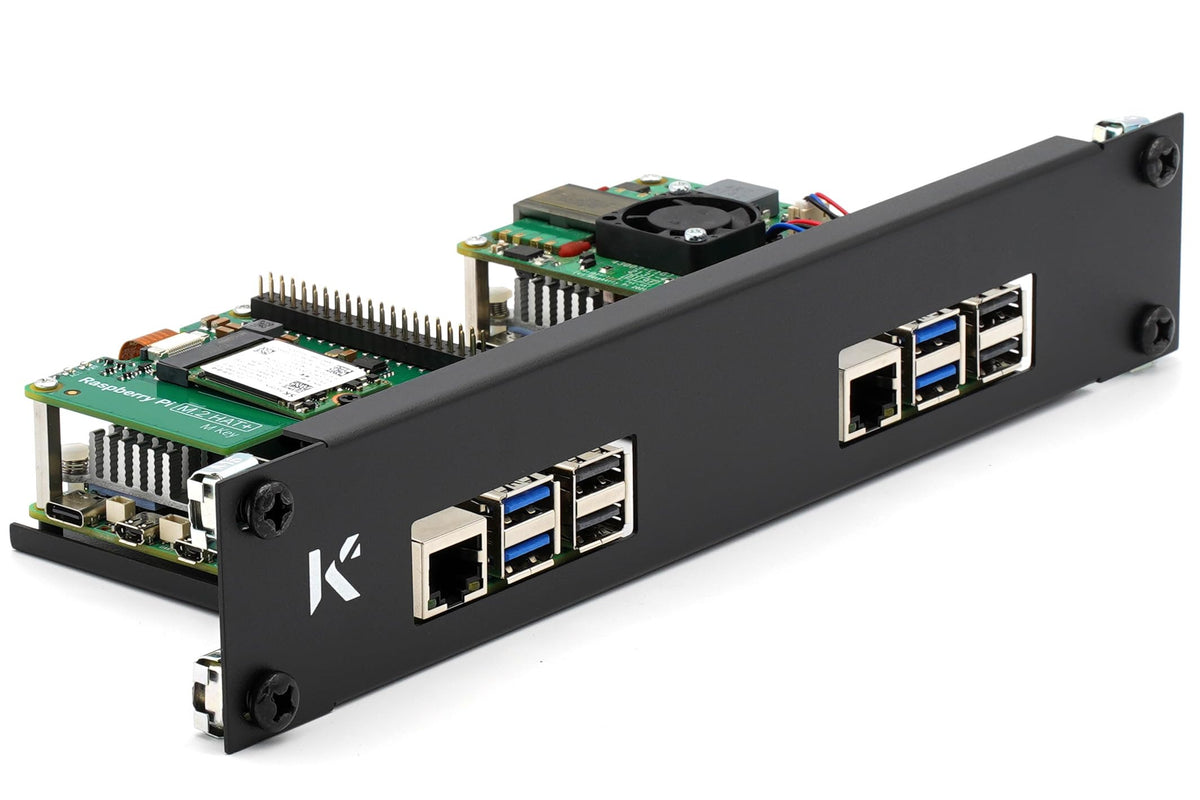 10 collu rack panelis KKSB 1U Raspberry Pi, paredzēts 2 platēm, atbalsta HAT un oficiālo Raspberry Pi dzesētāju